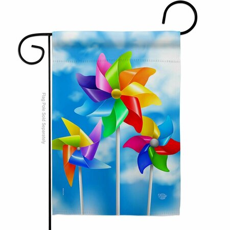 CUADRILATERO Pinwheels Summertime Fun & Sun 13 x 18.5 in. Double-Sided Decorative Vertical Garden Flags for CU4072463